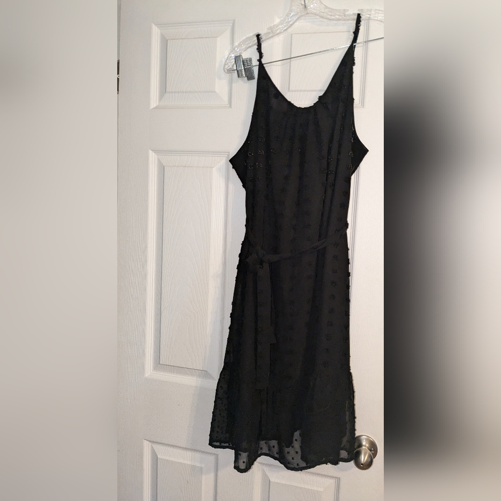 Grace Karin Black XXL dots spaghetti strap dress